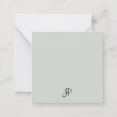 Mit Monogramm Element für benutzerdefinierte Vorla Mitteilungskarte (Rückseite)