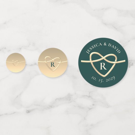 Mit Monogramm Emerald Green Wedding Confetti Konfetti (Vorderseiten)