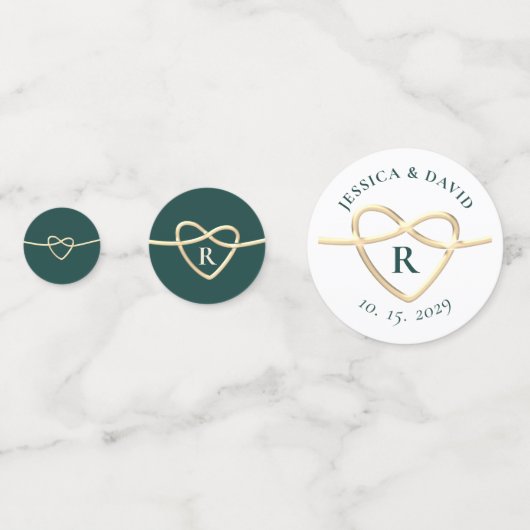 Mit Monogramm Emerald Green Wedding Confetti Konfetti (Rückseiten)