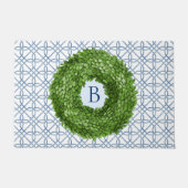 Mit Monogramm Empfang von Boxwood Wreath Fußmatte (Vorderseite)