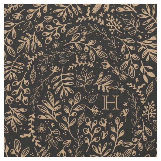mit Monogramm | Ernte Blume Stoff (Nahaufnahme)