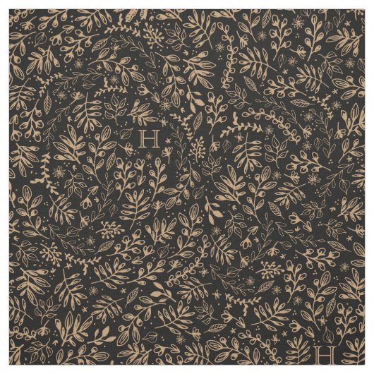 mit Monogramm | Ernte Blume Stoff (Muster)