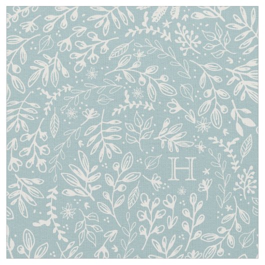 Mit Monogramm | Ernte-Blumen Stoff (Nahaufnahme)