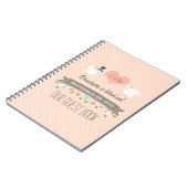 Mit Monogramm erröten die Liebe-Vögel, die Notizblock (Linke Seite)