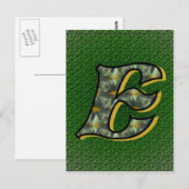 Mit Monogramm erste E Black Daisies Postkarte (Vorne/Hinten)