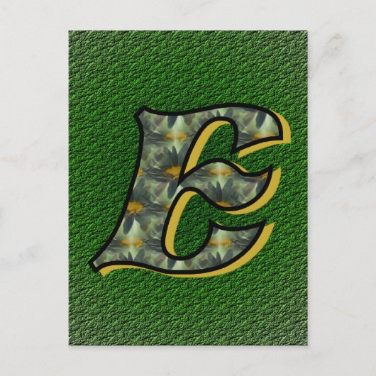 Mit Monogramm erste E Black Daisies Postkarte (Vorderseite)