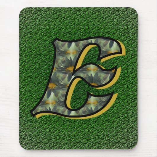 Mit Monogramm erste E Daisies Mousepad (Vorne)