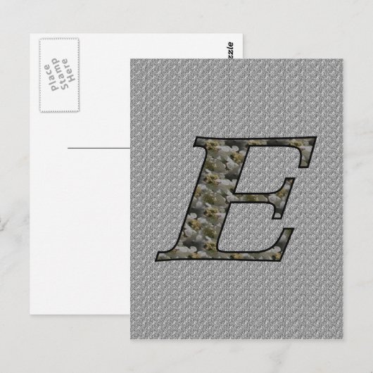 Mit Monogramm erste E Hydrangea florale Postkarte (Vorne/Hinten)