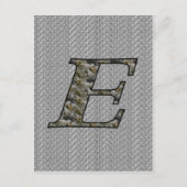 Mit Monogramm erste E Hydrangea florale Postkarte (Vorderseite)
