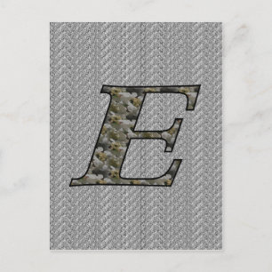 Mit Monogramm erste E Hydrangea florale Postkarte