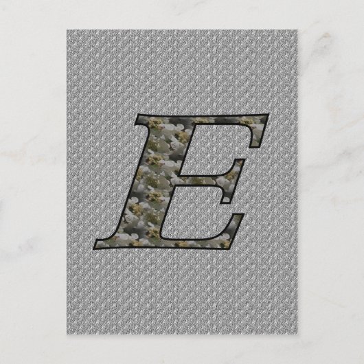 Mit Monogramm erste E Hydrangea florale Postkarte (Vorderseite)