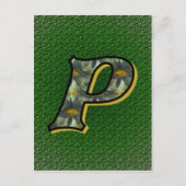 Mit Monogramm erste P Black Daisies Postkarte (Vorderseite)