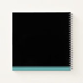 Mit Monogramm erstes, elegantes Skript-Aquamarin-N Notizblock (Rückseite)