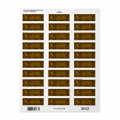 Mit Monogramm erstes S Gold Peony Address Label (Vorne)