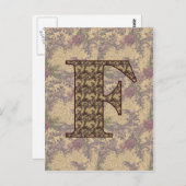 Mit Monogramm Erstklassige F Elegante Postkarte (Vorne/Hinten)