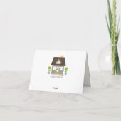 Mit Monogramm Erwärmung des Hauses Dankeschön Kart Dankeskarte (Rückseite)