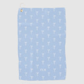 Mit Monogramm etwas Blue Bow Coquette Classic Golfhandtuch (Vorderseite)