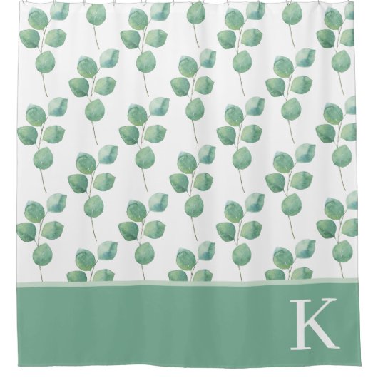 Mit Monogramm Eukalyptus-Duschvorhang Duschvorhang (Vorderseite)