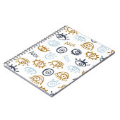 Mit Monogramm Evil Eye Muster | Name-Notebook hinz Notizblock (Linke Seite)