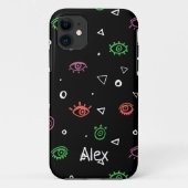 Mit Monogramm Evil Eye Muster Vorname hinzufügen Case-Mate iPhone Hülle (Rückseite)