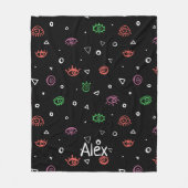 Mit Monogramm Evil Eye Muster Vorname hinzufügen Fleecedecke (Vorderseite)