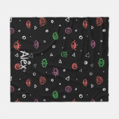 Mit Monogramm Evil Eye Muster Vorname hinzufügen Fleecedecke (Vorderseite (Horizontal))