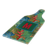 Mit Monogramm Exotic Tropical Floral Schneidebrett (Ecke)