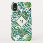 Mit Monogramm exotische Blätter Case-Mate iPhone Hülle (Rückseite)