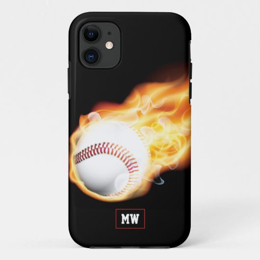 Mit Monogramm Fall Baseball Case-Mate iPhone Hülle (Rückseite)