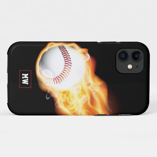 Mit Monogramm Fall Baseball Case-Mate iPhone Hülle (Rückseite (Horizontal))