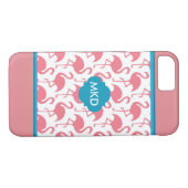 Mit Monogramm Fall Flamingo iPhone Case-Mate iPhone Hülle (Rückseite (Horizontal))
