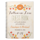 Mit Monogramm Fall-Kürbis-Eichel-Hochzeits-Gast Notizblock (Vorderseite)