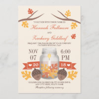 Mit Monogramm Fall Leaf Mason Jar Wedding
