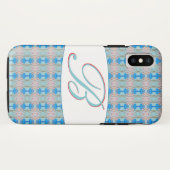 Mit Monogramm Fall per Telefon in der Blues Case-Mate iPhone Hülle (Rückseite (Horizontal))