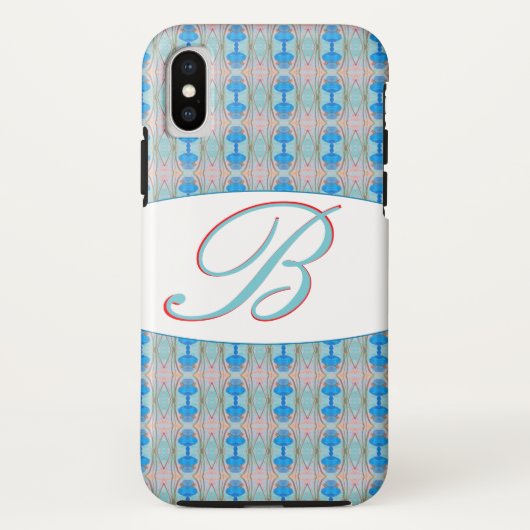 Mit Monogramm Fall per Telefon in der Blues Case-Mate iPhone Hülle (Rückseite)