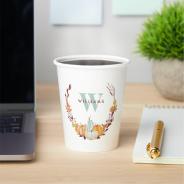 Mit Monogramm Fall von Wasserfarbe Pappbecher