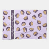 Mit Monogramm Familienleidenschaft Früchte lila ph Geschirrtuch (Horizontal)