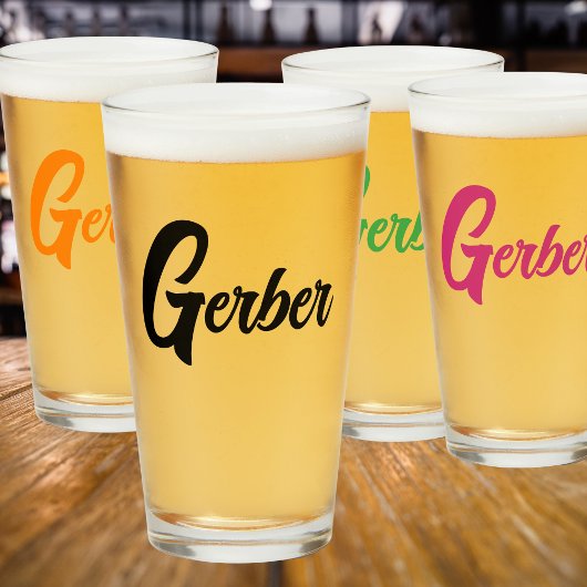 Mit Monogramm Familienname Bierglas-Cup Glas