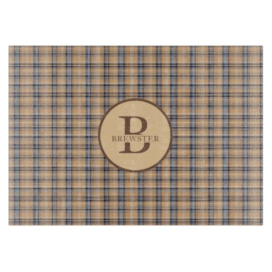 Mit Monogramm Familienname Schneidebrett (Vorderseite)