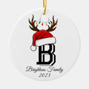 Mit Monogramm Familienname Weihnachten Keramik Ornament