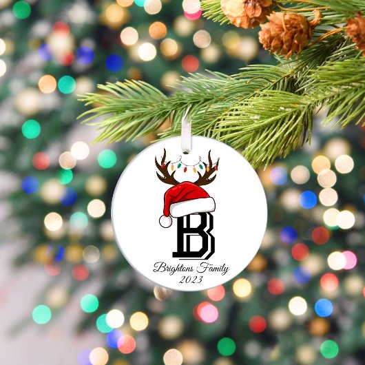 Mit Monogramm Familienname Weihnachten Keramik Ornament