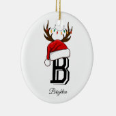 Mit Monogramm Familienname Weihnachten Keramik Ornament (Rechts)