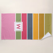 Mit Monogramm Farbblock fett gestrichen Strandtuch (Vorderseite)