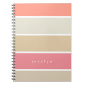 Mit Monogramm Farbblock für Pinsel und Pfirsichfar Notizblock (Vorderseite)