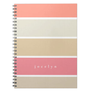 Mit Monogramm Farbblock für Pinsel und Pfirsichfar Notizblock