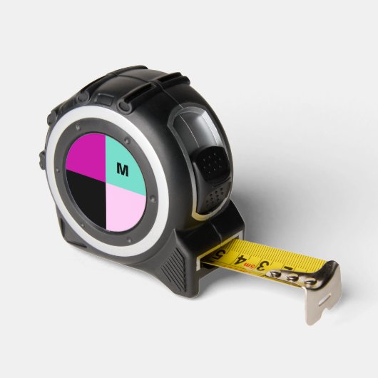 Mit Monogramm Farbblock Moderner Abstrakter Cooler Maßband (Winkel)