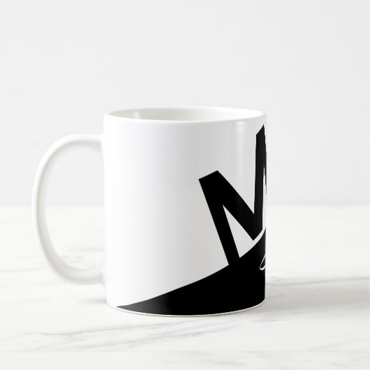mit Monogramm Farbblock Schwarz/Weiß Kaffeetasse (Links)
