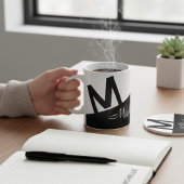 mit Monogramm Farbblock Schwarz/Weiß Kaffeetasse