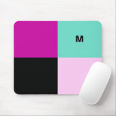 Mit Monogramm Farbblock Stilvoll Abstrakt geometri Mousepad (Mit Mouse)