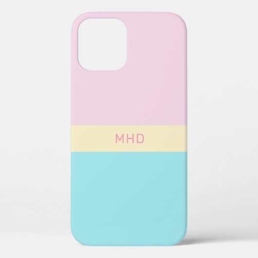 Mit Monogramm Farbblöcke - Telefongehäuse Case-Mate iPhone Hülle (Rückseite)